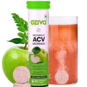 Oziva Acv Moringa Weight Loss 3 In 1 Fat Oxidation Formula Green Apple 15 Tablets