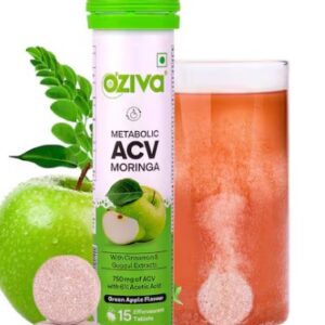 Oziva Acv Moringa Weight Loss 3 In 1 Fat Oxidation Formula Green Apple 15 Tablets