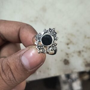 Women Oxidised Multi Layer Black Ring One Size