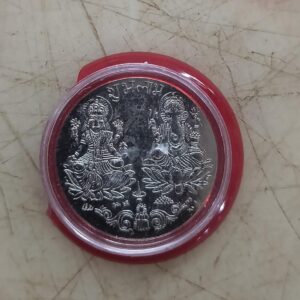 Laxmi Ganesh Embossed Silver Colour Coin
