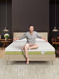 Nilkamal Sleep Ecoair White Green Natural Cool Tencel Fabric Foam Mattress King Size 78X72X6 Inch