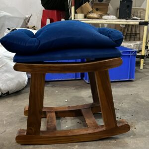 Walnut Legs Blue Cover Footrest