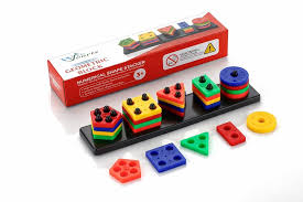 Plastic Geometric Blocks Puzzle Stacking Set