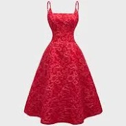 Savana Red Colour A Line Dress For Girls Size S