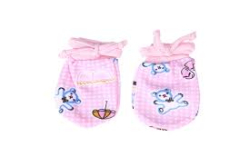 Cotton Unisex Baby Gloves Set Pink