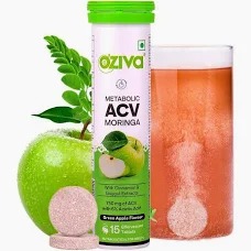 Oziva Acv Moringa Weight Loss 3In1 Fat Oxidation Formula Green Apple 15 Tablets