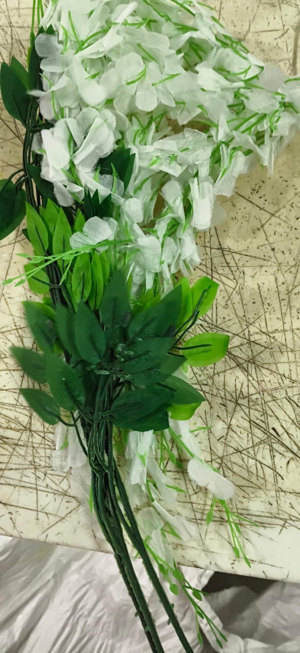 Home Bloom Artificial Hanging Wisteria Flowers Garland For Wedding Photo Backdrops Wall Garden Diwali Pooja Decorations Pack Of 4