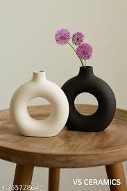 New Pt Ring Planter Pack Of 2 5 Inch Black And White