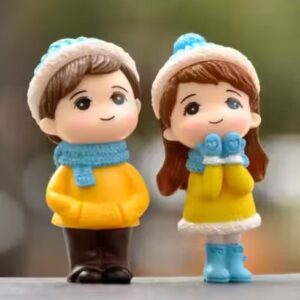 Kt Winter Couple Doll Doll Decoration Cute Boy Girl Showpiece Miniature Romantic Gifts