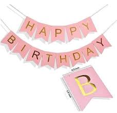 Happy Birthday Tag Decoration Pink