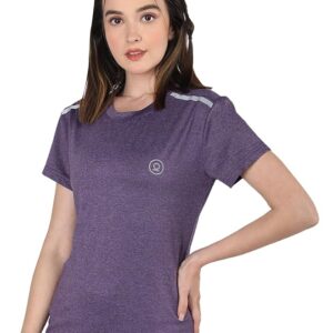 Chkokko Womens Lightweight Sleeve Quick Dry Gym T Shirt Size L Self Purple Color
