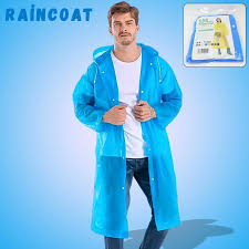Eva Waterproof Unisex Rain Coat Hooded Full Sleeves Outdoor Men Women Boys Girls Rainwear 1 Pc Blue