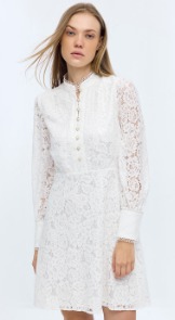 Cover Story Women White Colour White Mini Lace Dress Size L