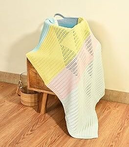 Mi Arcus Color Block Knitted Baby Boys Girls 0 To 12 Months 100 X 75 Cm Multicolor