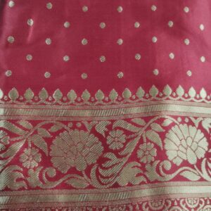 Saree For Women Colour Maroon And Golden