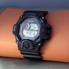 Racnos Silicone Digital Watch Shockproof Multi Functional Automatic Strap Sports Watch