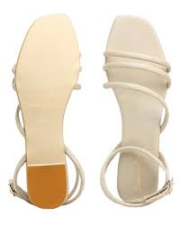 Sneak Peek Stylish Casual And Party 1 Point 5 Inch Cream Block Heel Sandal Size 39