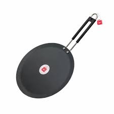 Lazywindow Induction Base Flat Iron Tawa With Insulated Handle 24Cm Lw0099