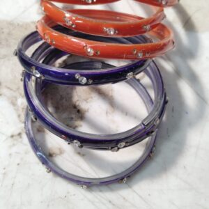 Purple And Orange Color Bangles For Women Size 2X4
