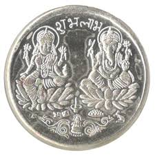 Silver Color Shubh Labh Coin