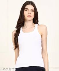 White Color Tank Tops For Women Size M