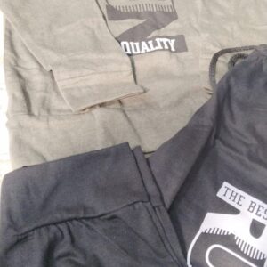 Olive Green And Black Color T Shirt And Lower For Kids Size 28