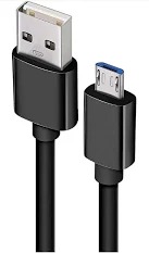 Black Type B Charging Usb Cable