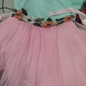 Pink And Sea Green Dress For Kids Girls Size 20