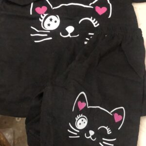 Black Color T Shirt Set For Kids Girls Size 3 To 4Y