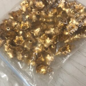 Gold Finish Cone Shape Bead Caps For Jewellery Making 50Pcs
