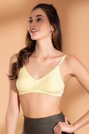 Women Cuff Bra Yellow Size 36