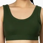 Women Cuff Sports Bra Green Color Size 30