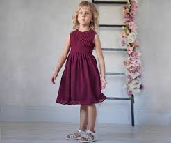 Kids Girl Mehroon Color Dress Set Size 28