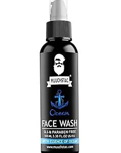 Muuchstac Ocean Face Wash For Men Fight Acne Pimples Brighten Skin Clears Dirt Oil Control Refreshing Feel Multiaction Formula 100 Ml