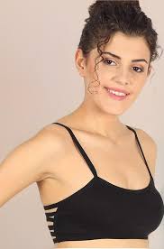 Buy Sports Bra Back Six Step Black Color Size 28