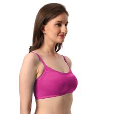 Buy Sports Bra Pink Six Step Black Color Size 28