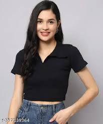 Women Top Black Color Size S