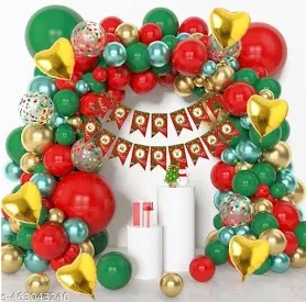 Merry Christmas Decoration Items Balloons Pack Of 59 Pcs