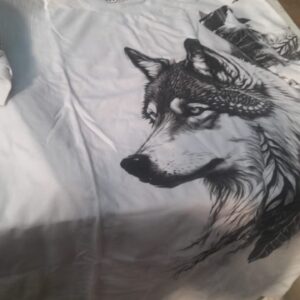 Mens Printed T Shirt White Black Size Xxl