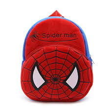 Kids Soft Plush Spider Man School Bag Red Blue