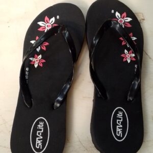 Black Printed Slipper For Women Size 8