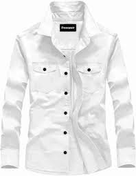 Teens And More Cotton Stylish Casual White Shirt For Men Double Pocket Size Xl