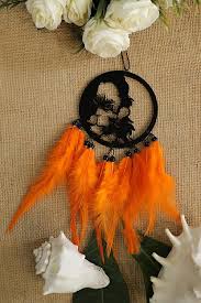 Handmade Lord Hanuman Dream Catcher Glossy Black Acrylic Feather Hanging