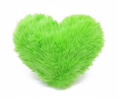 Green Colour Heart Pillow