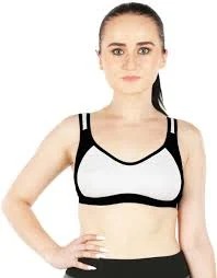 Womens Non Padded Sports Bra Grey Black S