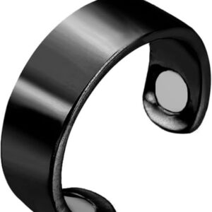 Vinspire 2 Magnets Blood Sugar Control Ring Adjustable Magnetic Black Colour