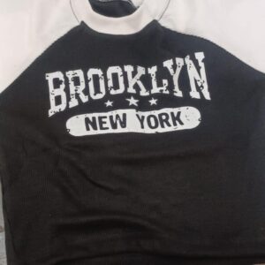 White Black Brooklyn New York Top Tank For Girls Size S