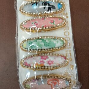 Hair Clip Printed Multicolour Pack Of 6