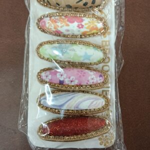 Hair Clip Printed Multicolour Pack Of 6