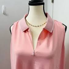 Hiverlay Womens Racerback Golf Shirts Sleeveless Half Zip Collar Tank Top 3Xl Brown Colour